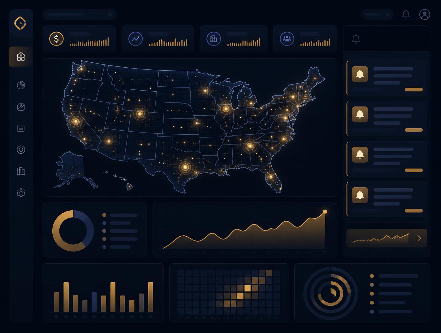 Prosperix opportunity dashboard showing live bid alerts across the United States
